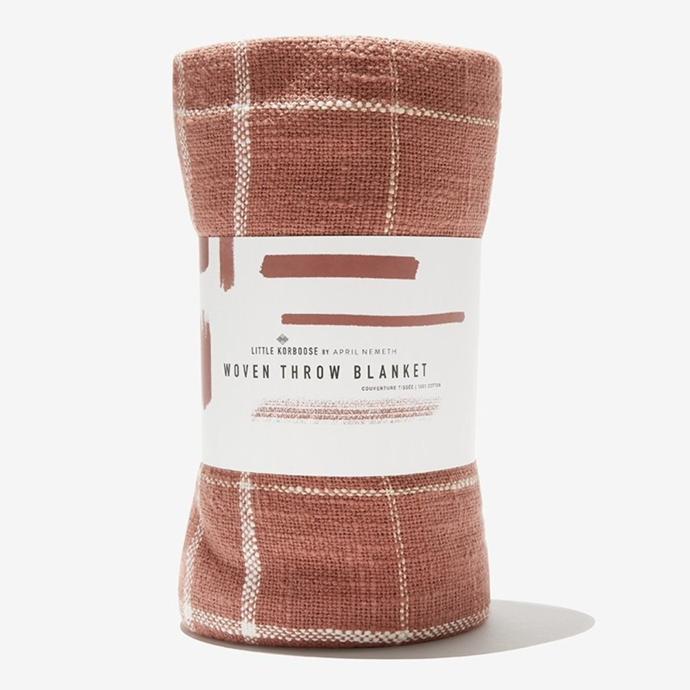 LITTLE KORBOOSE
Woven Throw Blanket - Rust $68USD